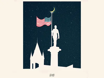 First Soldier's Monument american crescent moon flag memorial day monument negative space night simplistic stars white
