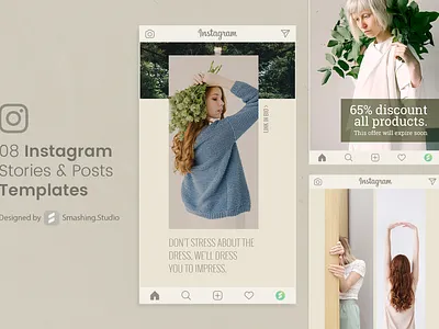 08 Instagram Stories & Posts Templates design instagram post socialmedia story templates