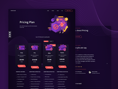 Immersed Website Design (Live) 2020 design admin dashboard art branding dashboard design fintech app fintech website gradient illustration popular website design statistics typography vr vr design vrn dribbble sd web web application web design website concept