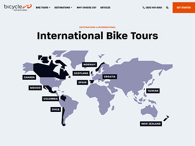 Bicycle Adventures – Destinations 829 creative dan fleming design ui web design website