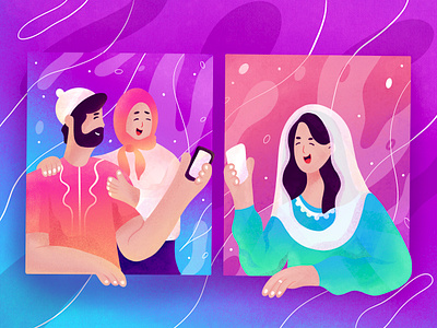 Online Eid Mubarrak art branding character character design clean colorful design eid flat illustration gradient illustration illustration 2d minimal people procreate ramadan ui user interface ux vector