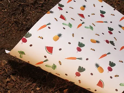 Tierra Serena - Fruit pattern brand design carrot design earth fruit fruit illustration graphic illustration pattern pattern design patterns pinapple plants watermelon wrappingpaper