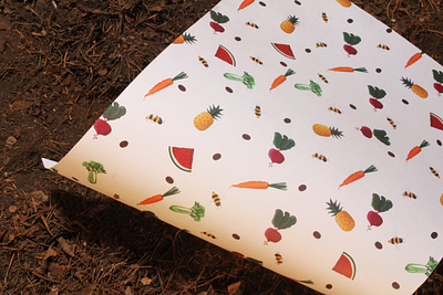 Tierra Serena - Fruit pattern brand design carrot design earth fruit fruit illustration graphic illustration pattern pattern design patterns pinapple plants watermelon wrappingpaper