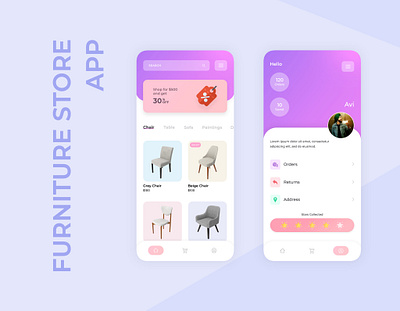 Furniture Store App app design graphicdesign inspirational design interactive design interface mobileapp photoshop uiux uiuxdesign xd
