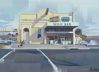 Angus O'Callaghan's Milk Bar art australia digital illustration digital painting heavy paint app illustration kiki milk bar nostalgia