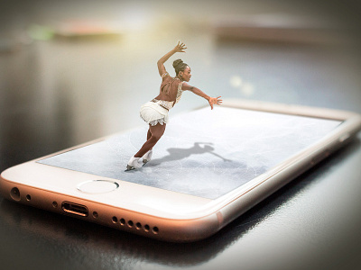 3d pop up effect 3d cellphone ice photomanipulation photoshop popup skater skating sports