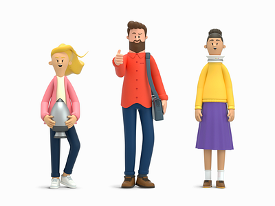 3D Characters Work.ua 3d c4d character design illustration people render