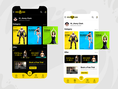 Gym Home page @design @gym app design exercise gym app health interface ui uiux