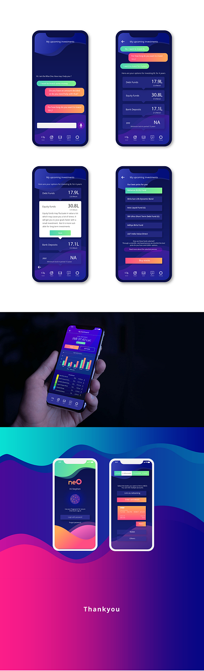 Investment App- Neo- ADDA Winner app colorful finance graphic design illustration interaction animation interaction design interactiondesign investment mobile ui ux vibrant