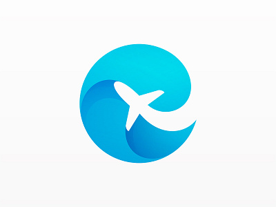 Plane + Wave airplane blue branding business circle flight flow fly holiday logo modern ocean plane simple summer symbol transport travel trip wave