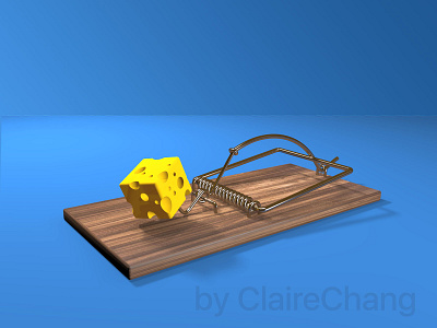 C4D Practice - Material: Mouse Trap 🧀 🧀 🧀 3d 3d art 3d model 3d modeling c4d cheese trap cinema 4d cinema4d mouse trap trap 🧀