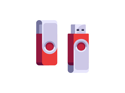 Flash drive daily design drive flash flat icon illustration usb vector