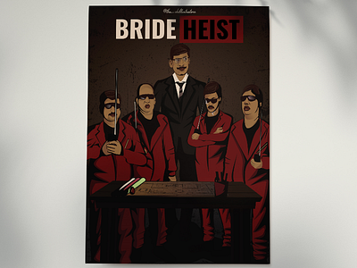vadivelu heist bride heist character illustration comedy design illustration money heist money heist vadivelu version the chillustrators vadivelu vadivelu version wall poster web series poster