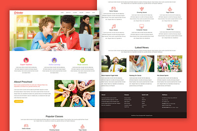 TemplateToaster Website Builder | Kinder preschool WP theme branding kids kids illustration kids school kids website logo pre school web design web development wordpress wordpress theme