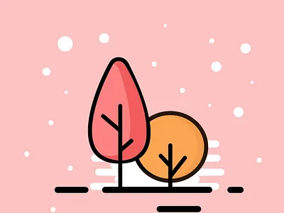 Trees dailypractice dailyui pink snow tree