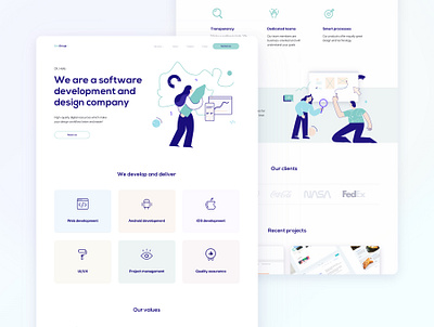 Corporate website template design design system development illustration it company landing page software design templatedesign typography ui ui kit design userinterfaces ux web