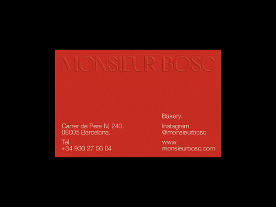 Visual Identity – Monsieur Bosc. branding business card coffee shop design embossed graphic design logo red restaurant branding typography