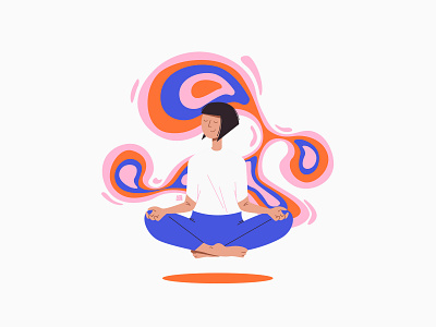 Quarantine Stories Series | Meditation & Rest abstract shapes bold colors calm character design color illustration design digital digital art drawing girl illustration meditation mindfulness peaceful portrait ui design vector woman yoga yoga pose