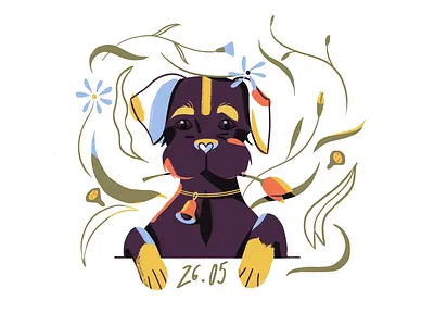 Mother's day borderterrier doggo flowers mom mother mothersday puppy