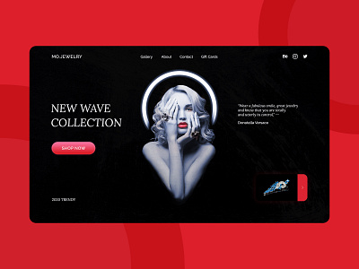 Jewelry Shop First Screen design fashion fashion website first screen jewellery jewellery shop jewellery store landing landing page landing page design minimal web website