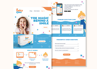 Fairy Care Web design branding dental care design illustration illustrator minimal ui ux vector web design website