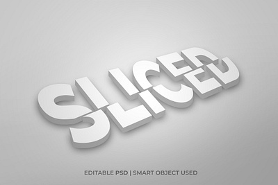 Slice effect 3d slice text effect 3d text logo mockup slice style text text effect