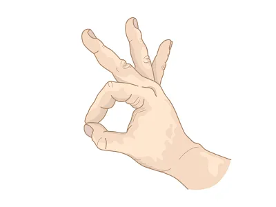 OK hand health illustration ok sign vector vitiligo