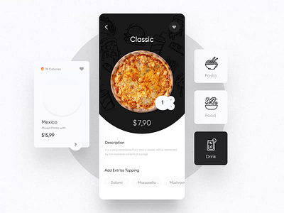 Fode-Food App UI Kit III after effects animation delivery app design food app mobile motion motion design pizza menu ui ui8 ux