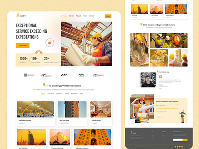 Architecture or Construction Business Website Design building city construction contractor engineering graphic design hero section house interior interior architecture interiordesign landing page landing page design landmark real estate real estate agency site ui ux