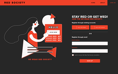 We Wear Red (Day 1 on Daily UI) design figma illustration ux vector web website