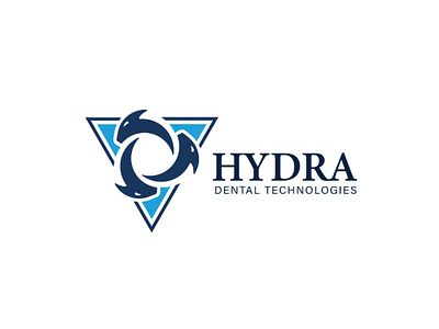 Hydra Dental Technologies animals brand branding corporate branding creature dental dental technology doctor dragon health health brand healthservices hydra modern logo mythology shape technologies dentis triangle