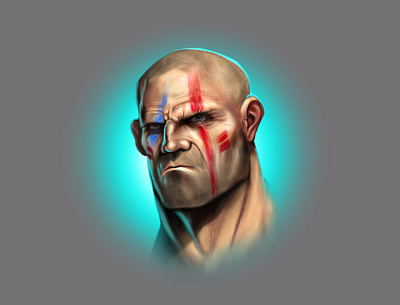 Grumpy blue character characterdesign digital digital art digital illustration digital painting digitalart face game game art gaming illustration illustration art red skillshare wacom warpaint