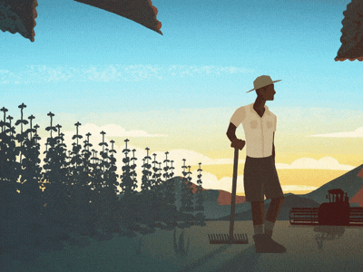 From Space to Farms 2d animation after effects animation character animation design earth farmer illustration motion graphics space technology