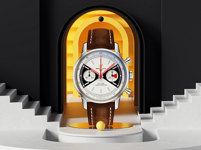 Breitling- Top Time 3d abstract c4d cinema4d colors design editorial geometric illustration layout luxury octane octanerender petertarka photoshop render space swiss swissdesign watch