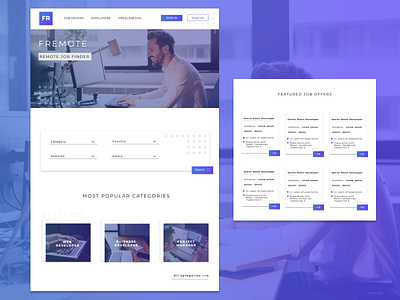 Remote job offers portal app design gradient gradient design job ui ux web webdesign website website design