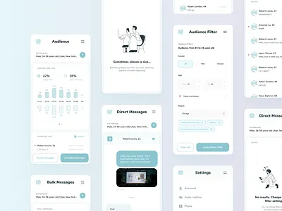 tuo — Mobile App UI app app design application chart filter flat illustration message product design ui user experience user interface ux
