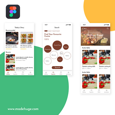 food recipe app adobe photoshop appdesign creative design dailyui figma figmadesign illustration logo ui challange uidesign