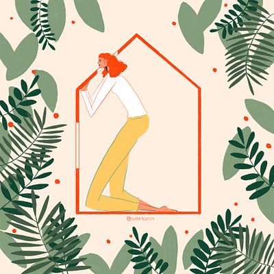 Little windows botanical botany character design digital hair home illustration nature person texture window