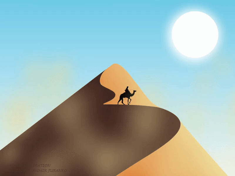 Sand dune animation design illustration