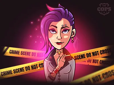 The Cops: Rosaline art character character design cop creative crime flat illustration intelligencer police tattoo vector woman