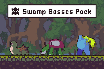 Free Swamp Bosses Pixel Art Pack 2d character enemies fantasy game assets gamedev indie game monsters pixel art pixelart platformer rpg sprite