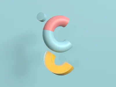 Gh Arabic 3D Abstract Letter 3d abstract abstract art animation branding colorful