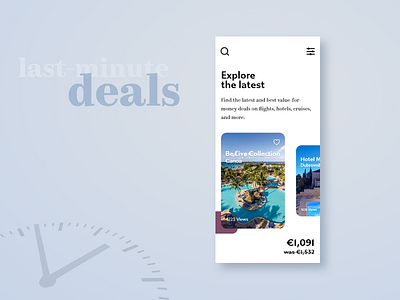 Last minute deals - Travel app concept last minute travel app