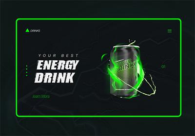 Energy drink (landing page) daily ui dailyui dark mode dark ui design landing page landing page design ui ux ui design uxdesign