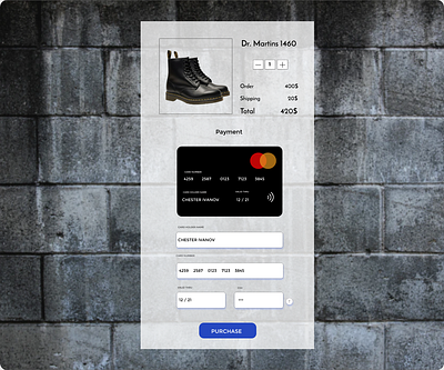 DailyUI002 creditcard dailyui dailyui002 dailyuichallenge design dr.martins minimal ui ux web