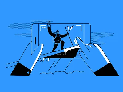 Video Success 2d art article design design drawing flat illustration marketing phone smm ui vector video