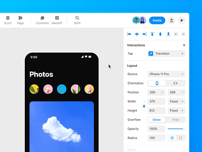 Collaboration in Framer Web animation collaboration collaborator design framer interface invite share team ui web