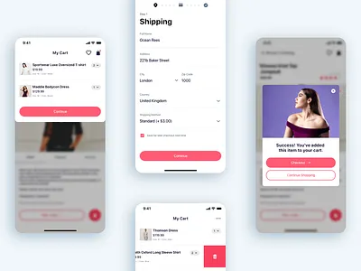 (Part 6) The Girls Shop - Shopping App UI KIT cart checkout shipping shop shop app shopping shopping app the girls shop