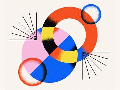 Shape Study: 031 abstract bauhaus blue circle design flat geometric icon illustration logo midcentury minimal modern monoline pink shapes texture vector