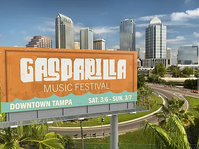 GMF Billboard 3d adobe billboard blue brand branding clites colby cyan design dimension gasparilla gmf grit illustrator logo mockup orange render tampa